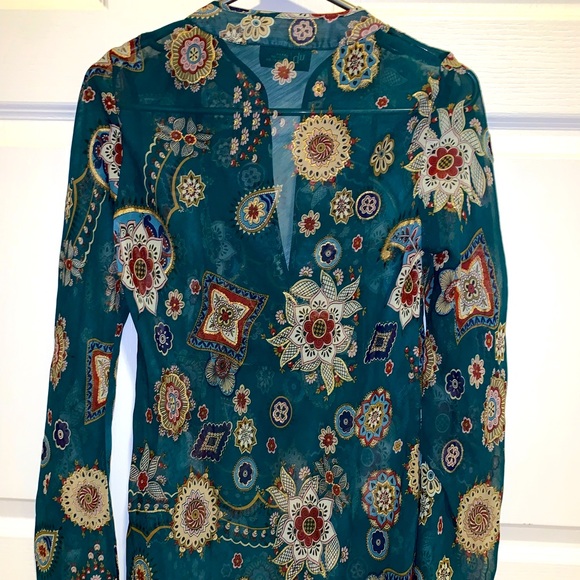Paisley print sheer blouse- medium - Picture 2 of 2